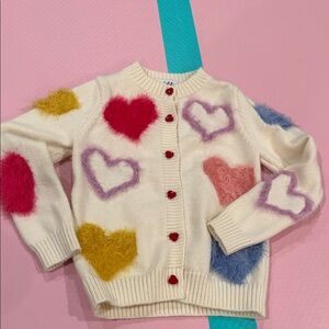 Lola + The Boys Heart Sweater - Cream, Red, Yellow, Purple, Blue